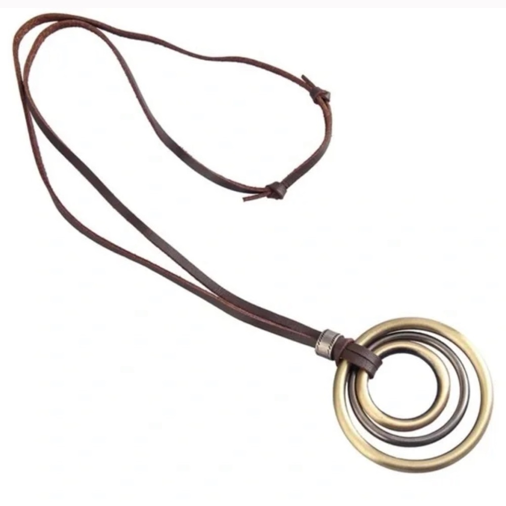 Multi Circle Pendant Charm Necklace